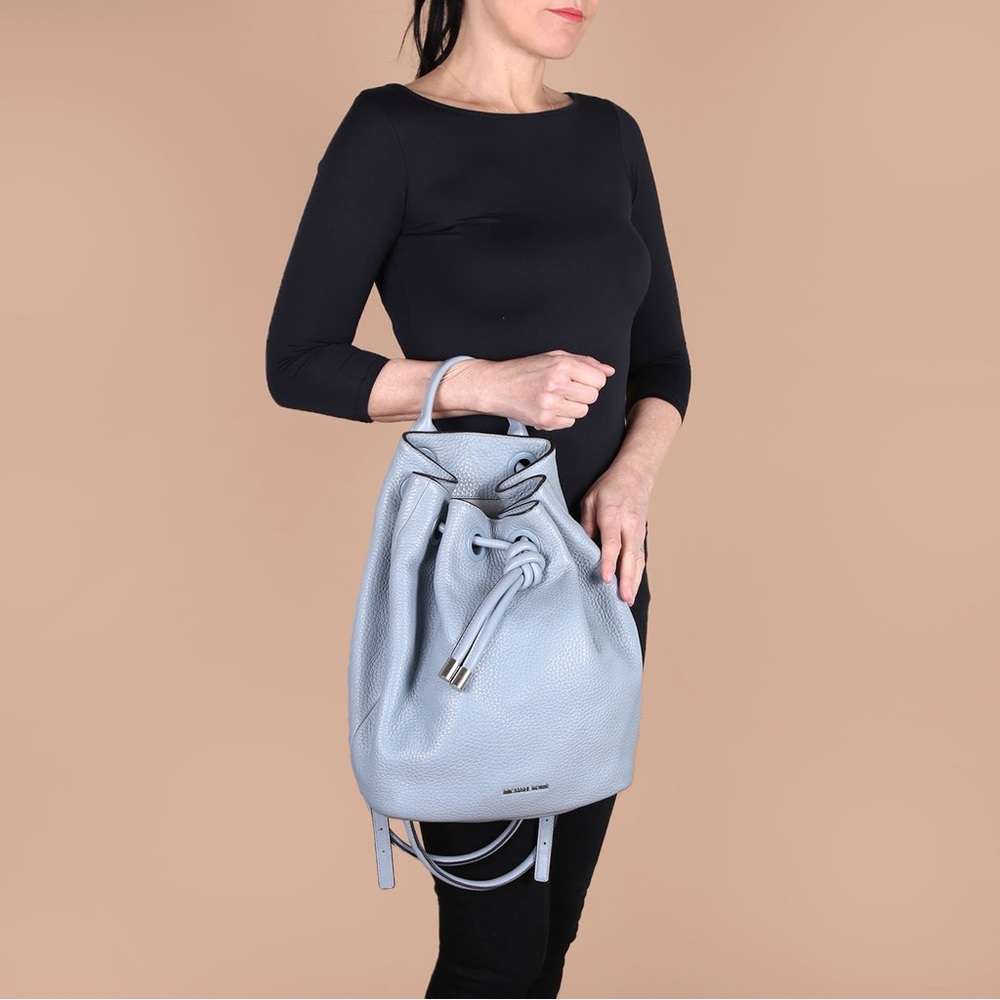MICHAEL KORS
Dalia Large Grained Leather Bucket Backpack Light Blue